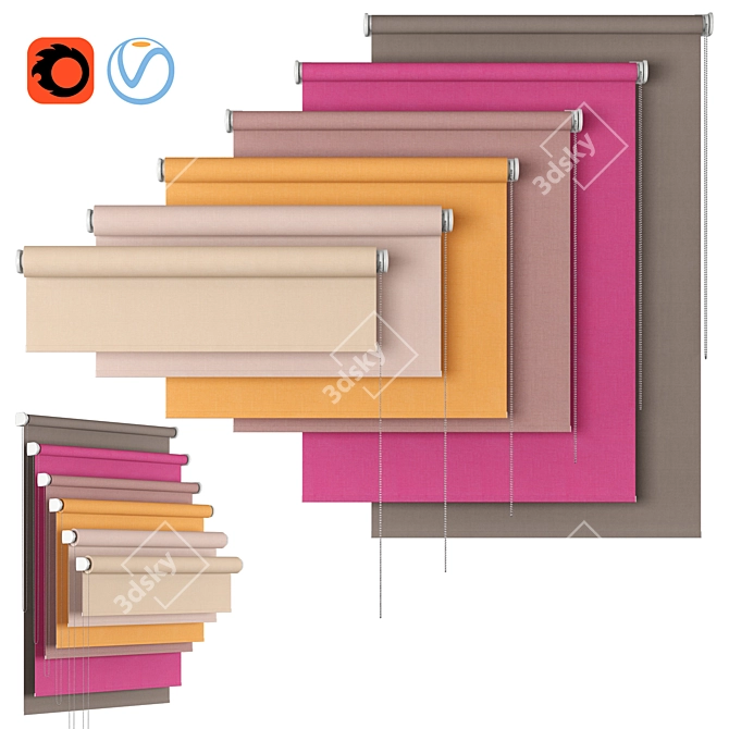 Santiago Warm Roller Blind 3D model image 1