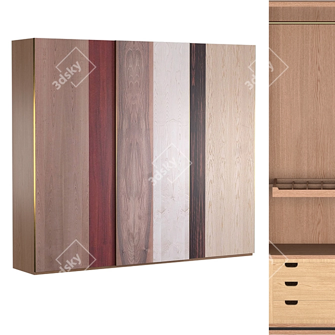 Xilo Sliding Door Wardrobe 3D model image 1