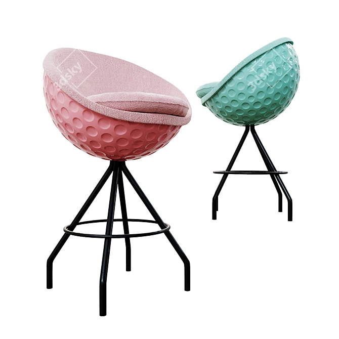 Eagle Golf Ball Barstool: Stylish Seating for Golf Lovers 3D model image 2