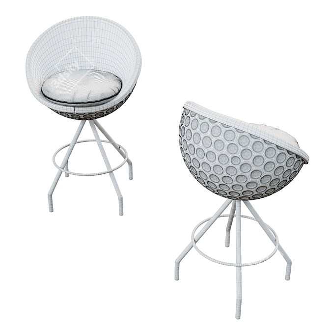 Eagle Golf Ball Barstool: Stylish Seating for Golf Lovers 3D model image 4