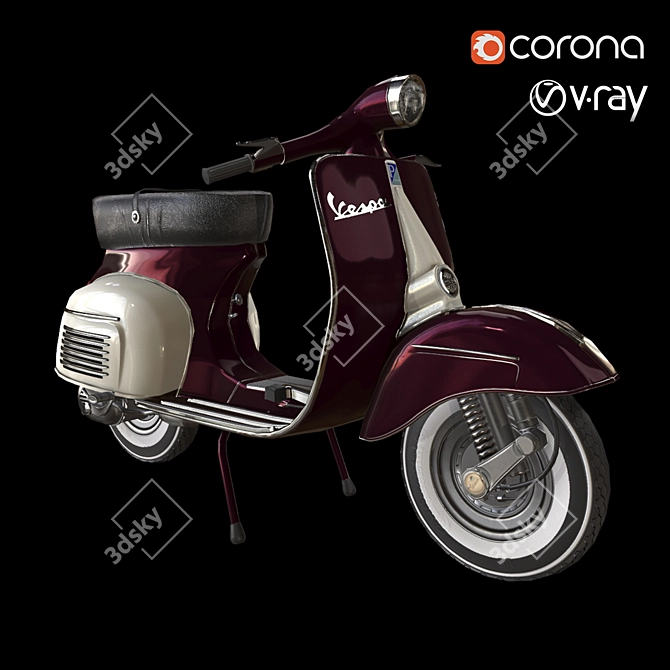 Low-Poly Vespa Scooter Model 3D model image 1