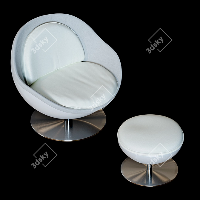 Modern Ball Lounge Chair: Artful White Design 3D model image 2