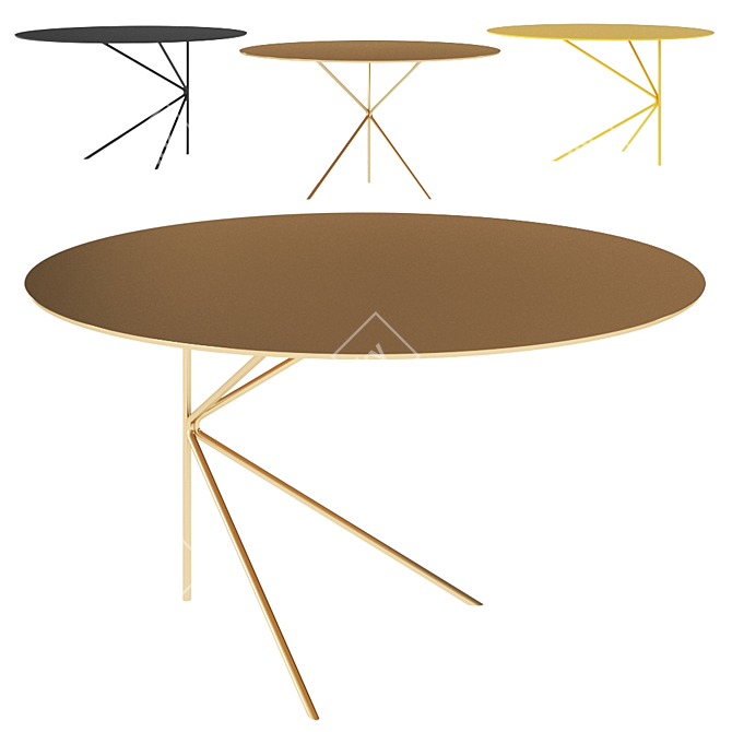 Twin B Round Metal Coffee Table 3D model image 1