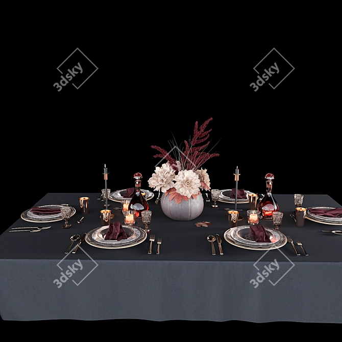 Elegant Table Setting 3D model image 2