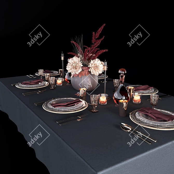 Elegant Table Setting 3D model image 4