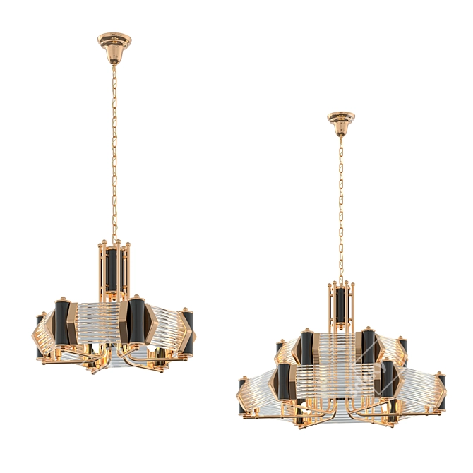 Bakalowits & Sohne Glass Tube Chandelier - 6 & 12 Lamp Options 3D model image 1