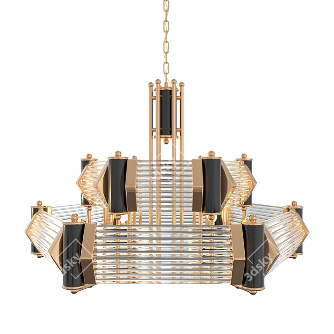 Bakalowits & Sohne Glass Tube Chandelier - 6 & 12 Lamp Options 3D model image 3