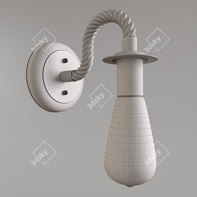 Rustic Metal Wall Sconce 3D model image 2