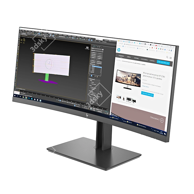 HPZ38c: Immersive Wide-Screen Monitor 3D model image 1