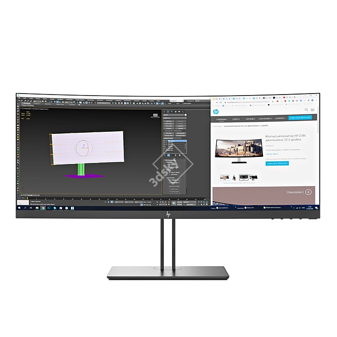HPZ38c: Immersive Wide-Screen Monitor 3D model image 2