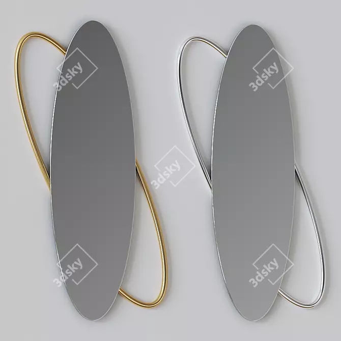 Modern Oval Mirror 160cm x 90cm 3D model image 1