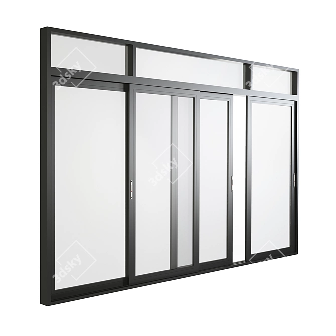 Sleek Aluminum Sliding Doors & Windows 3D model image 1