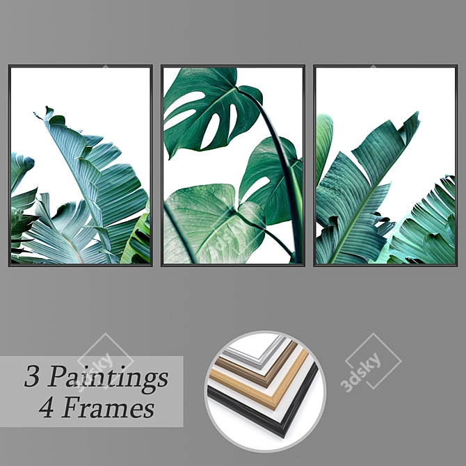 Modern Wall Art Set 3D model image 1