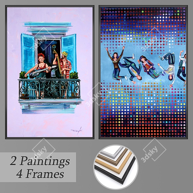 Contemporary Wall Art Set 3D model image 1