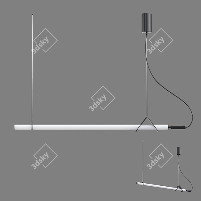 Modern LED Tube Pendant Lamp 3D model image 1