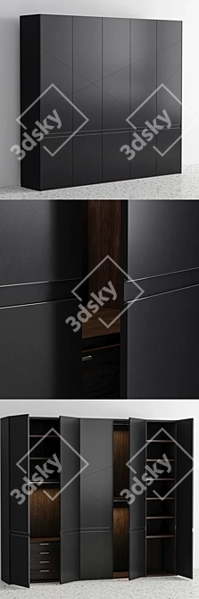 Sleek Poliform Wardrobe 3D model image 2