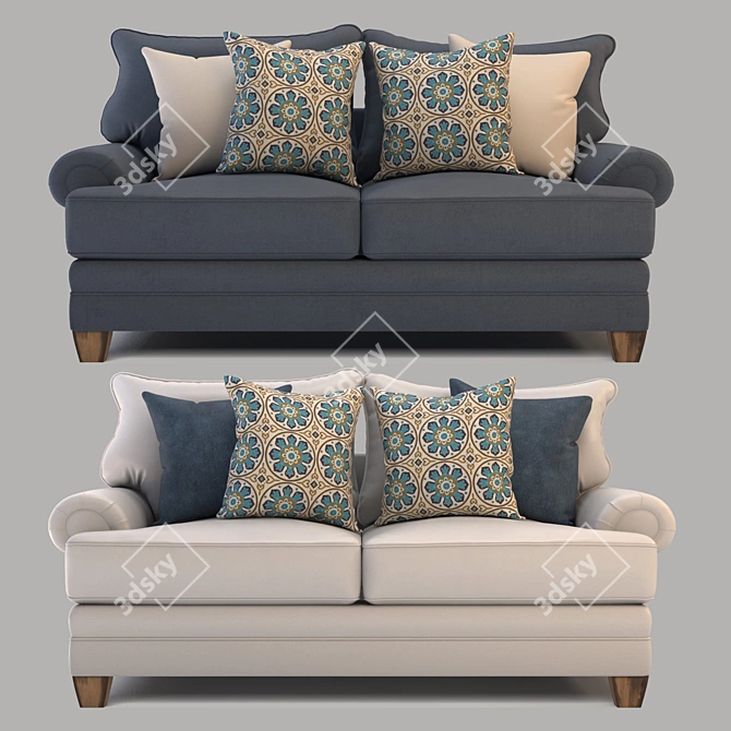 Fiecke Loveseat: Exceptional Comfort & Style 3D model image 9