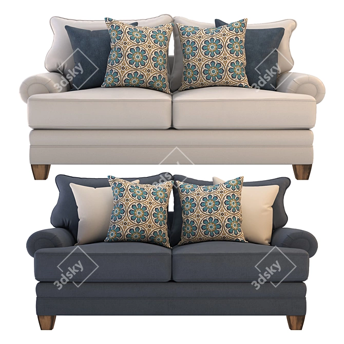 Fiecke Loveseat: Exceptional Comfort & Style 3D model image 10