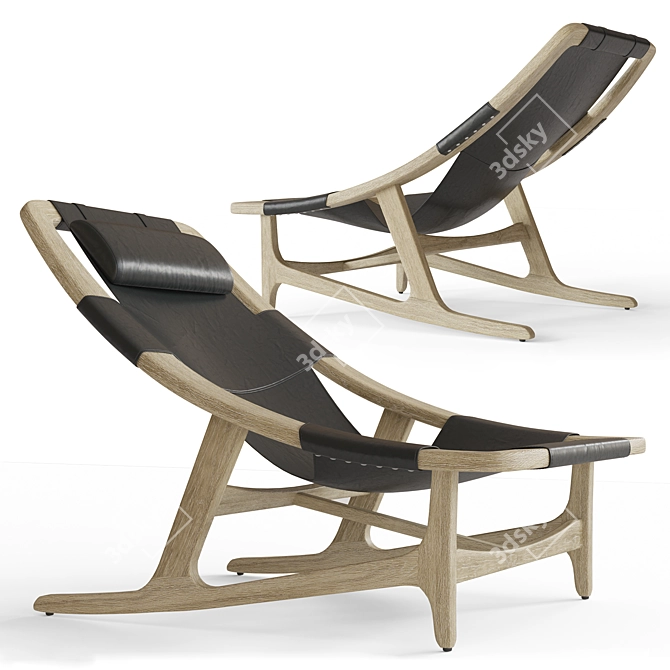 Frits Leather Chair: Elegant & Luxurious Seating 3D model image 1