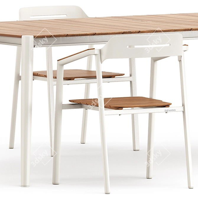 Sleek and Stylish: ICON ARMCHAIR & DINING TABLE 89 SET2 by akulaliving 3D model image 3