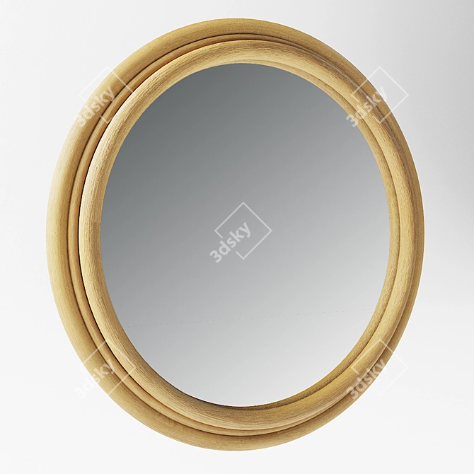 Nordic Rattan Mirror 23cm 3D model image 1