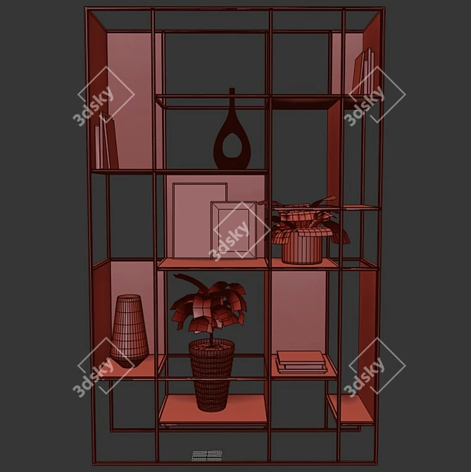 Industrial Loft Shelving Unit 3D model image 3