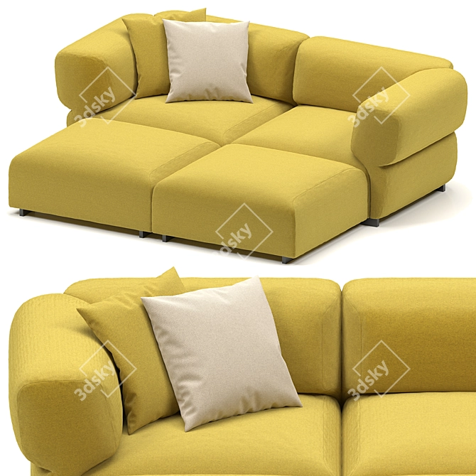 Elegant Butterfly Sofa by B&B 3D model image 1