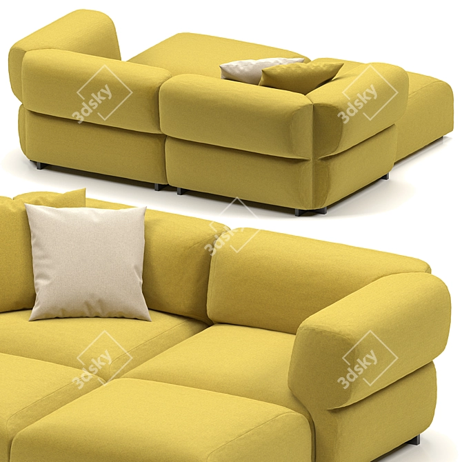 Elegant Butterfly Sofa by B&B 3D model image 3