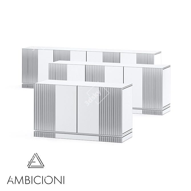 Modern Metal-Framed Chest of Drawers 3D model image 5