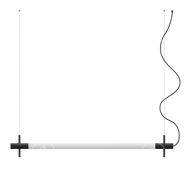 Elegant LED Tube Pendant - Lampatron FABIA L 3D model image 2