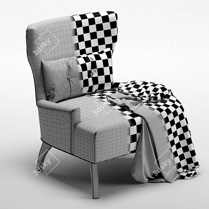 Kano Velvet Accent Chair 3D model image 4