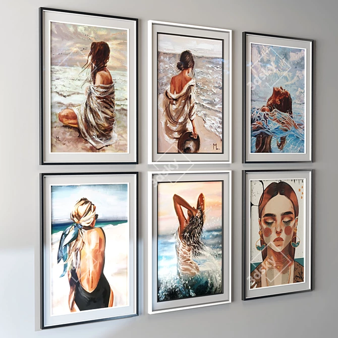 Elegant Dual-tone Art Frame 3D model image 2