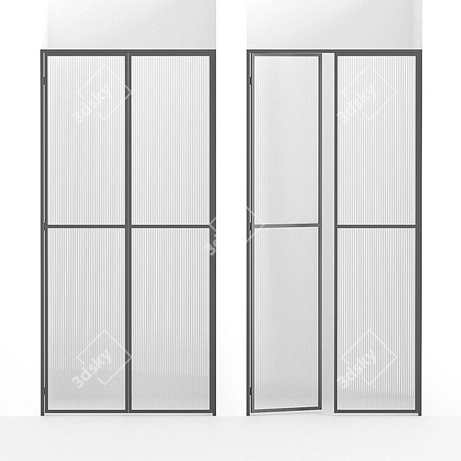 Sleek Shower Door Into Niche 3D model image 1