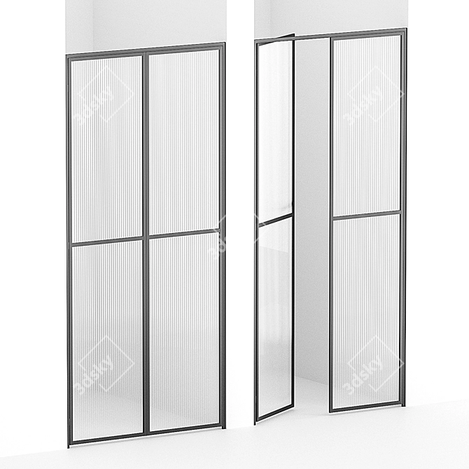 Sleek Shower Door Into Niche 3D model image 2