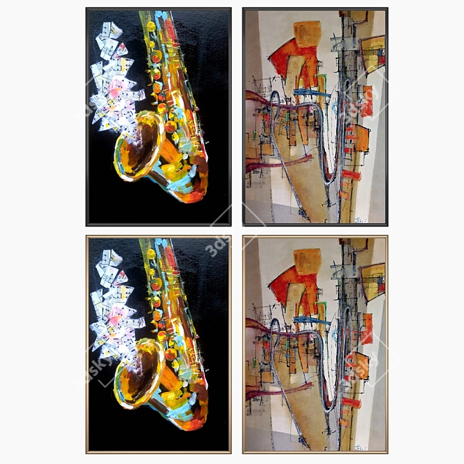 Elegant Wall Art Set 3D model image 2