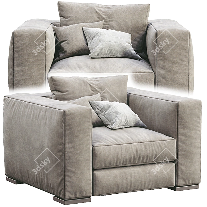 Elegant Arthur Armchair by Jesse 3D model image 1