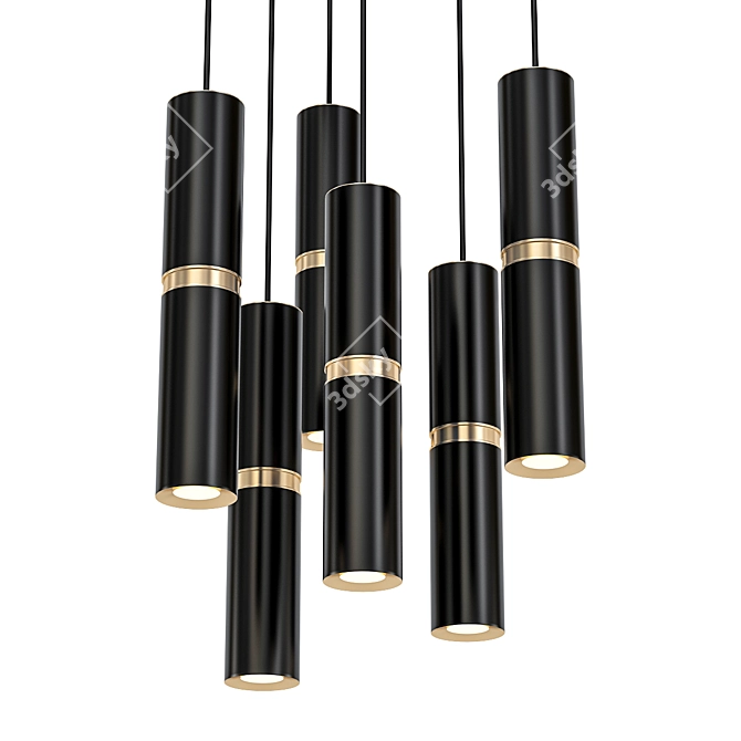 Modern Black Pendant Light: Lestor Elongated 3D model image 1