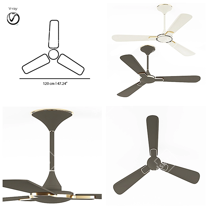 Havells Enticer: Luxury Ceiling Fan 3D model image 4