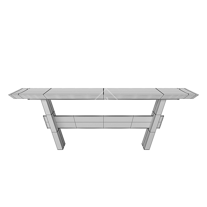 Elegant Dark Gray Bonham Dining Table 3D model image 2