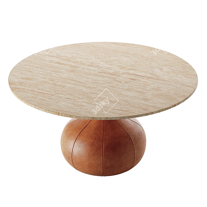 Elegant Travertine Dining Table 3D model image 2