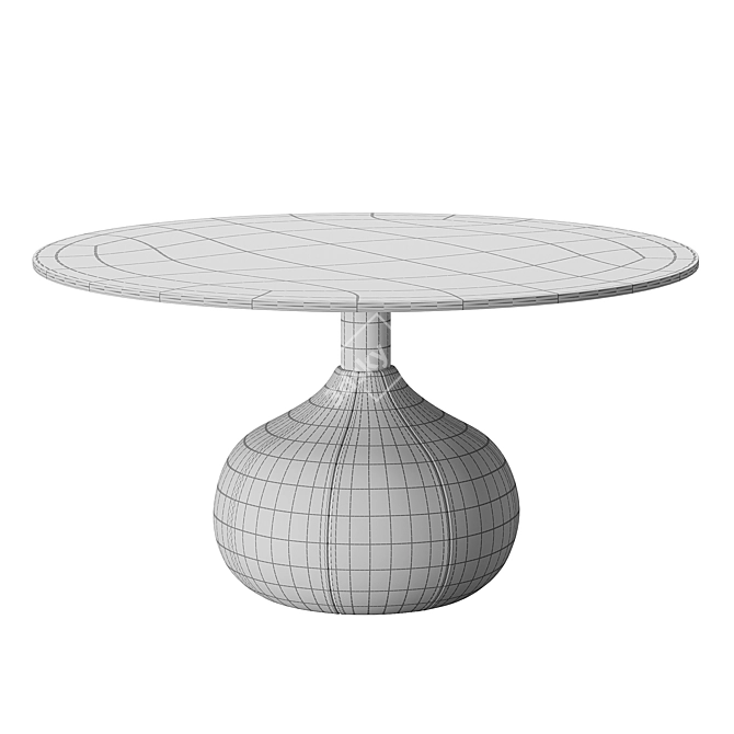 Elegant Travertine Dining Table 3D model image 3