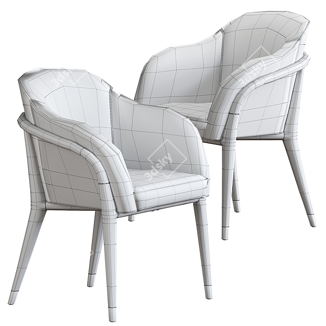 Elegant Ulivi Melodie Armchair 3D model image 4