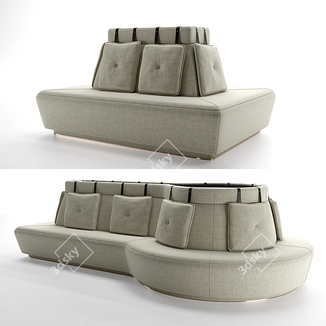 Cozy Dinner Sofa Seating 3D model image 1