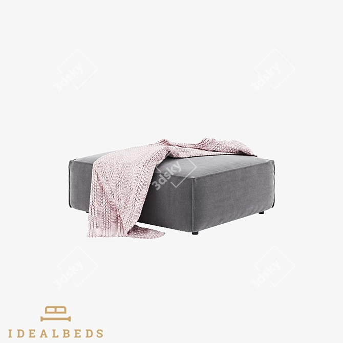 Om Como Ottoman: Stylish Fabric Ottoman - Ideal Beds 3D model image 1