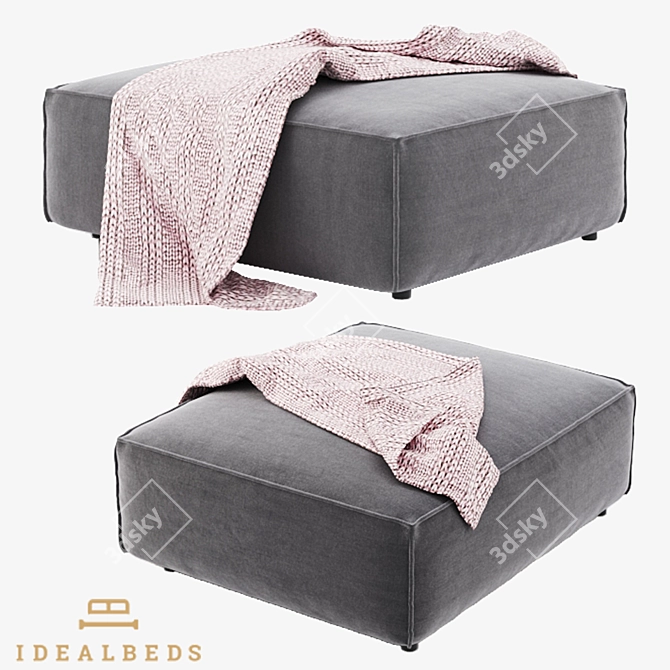 Om Como Ottoman: Stylish Fabric Ottoman - Ideal Beds 3D model image 3
