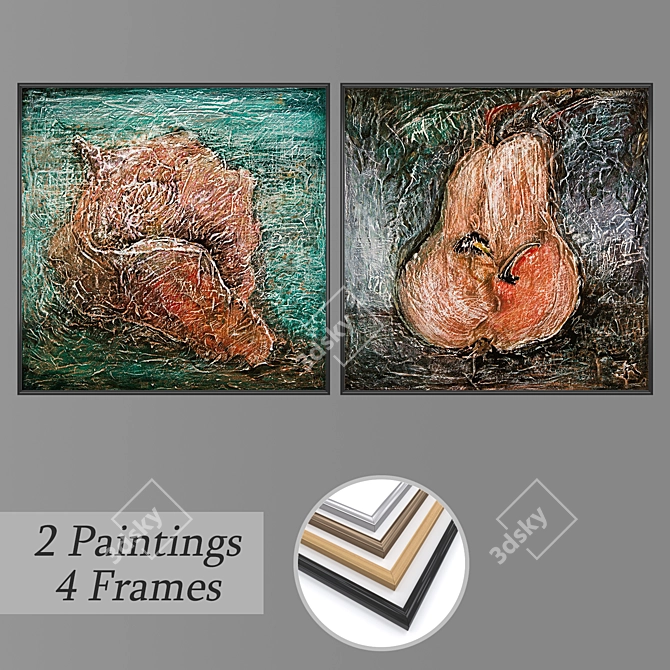 Gallery Frames Collection: Set of 2 Wall Pictures 3D model image 1