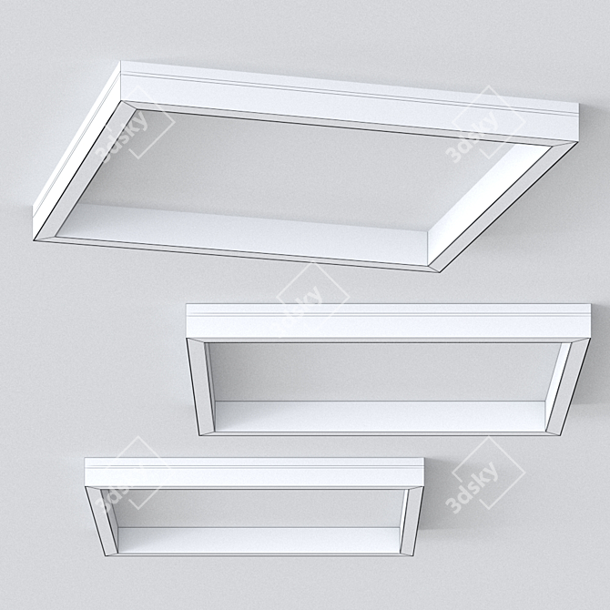 Sleek Rail Quadra Ceiling Lamp 3D model image 2