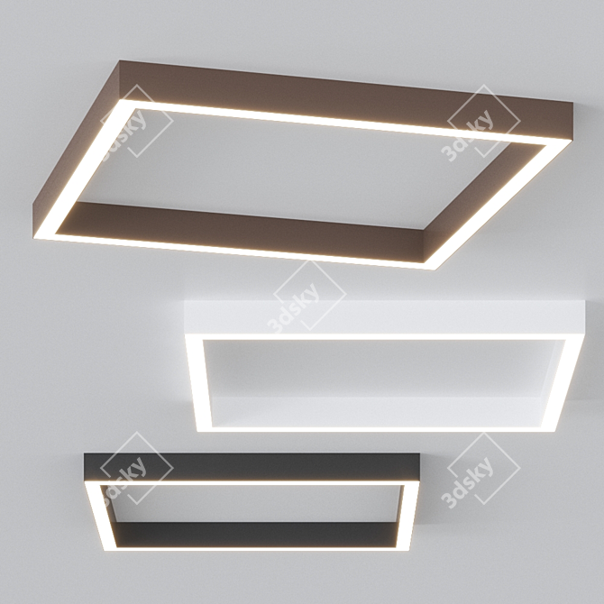 Sleek Rail Quadra Ceiling Lamp 3D model image 3