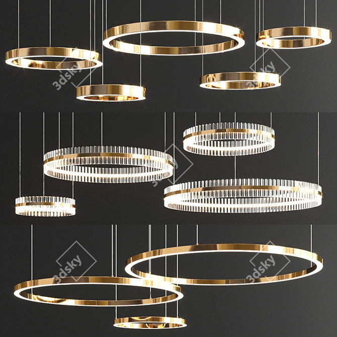 Trend Ring Collection: Modern Lighting 3D model image 1