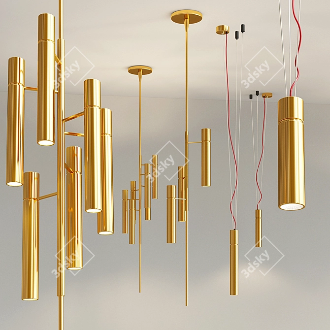 Sleek Tube Lighting Collection 3D model image 3